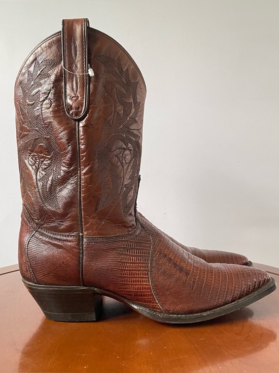 Shoes - Zecuda Brown Croc-Embossed Women’s Cowboy Boots | US 9C